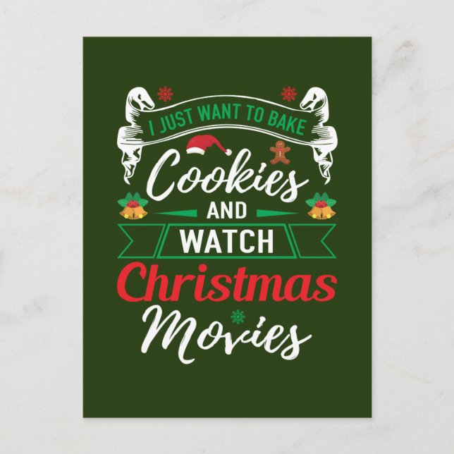Cartes Pour Fêtes Annuelles cookies de Noël amusants films de mot art (Devant)