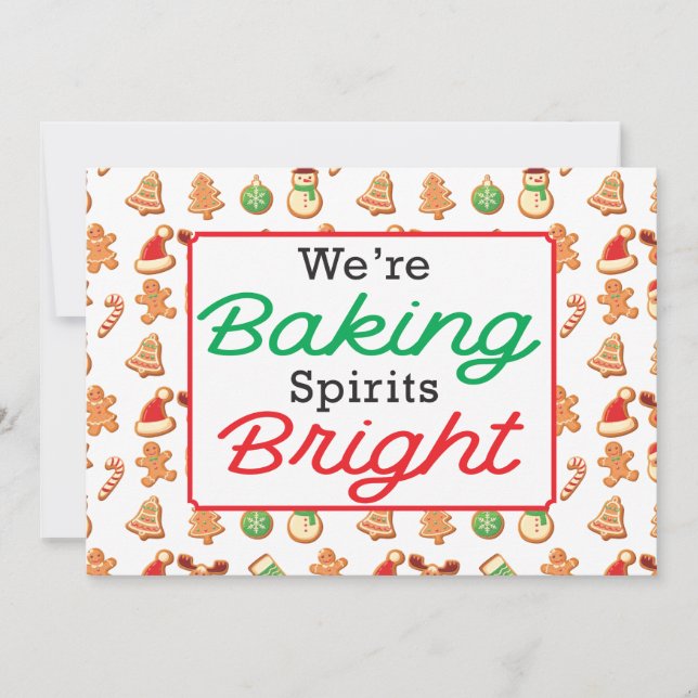 Cartes Pour Fêtes Annuelles Cookies de Noël Baking Spirits Bright (Devant)