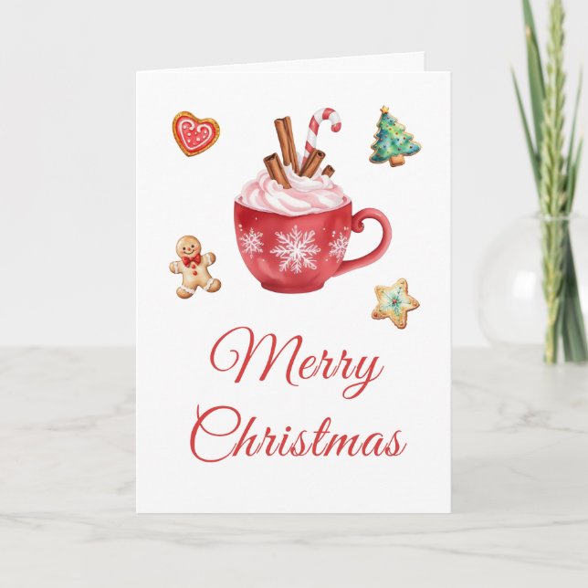 Cartes Pour Fêtes Annuelles Cookies de Noël et fête du cacao (Devant)