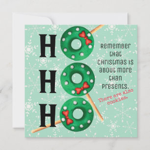 Cartes Pour Fêtes Annuelles Cookies de Noël Funny Ho Ho Holiday Card