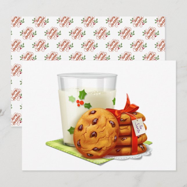 Cartes Pour Fêtes Annuelles Cookies de Noël pour le Père Noël (Devant / Derrière)