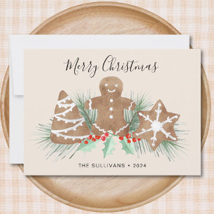 Cartes Pour Fêtes Annuelles Cookies de pain d'épice de Noël