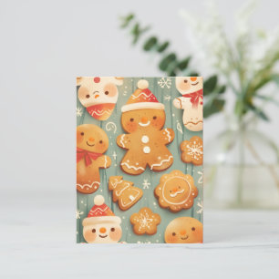 Cartes Pour Fêtes Annuelles Cookies de pain d'épice festifs