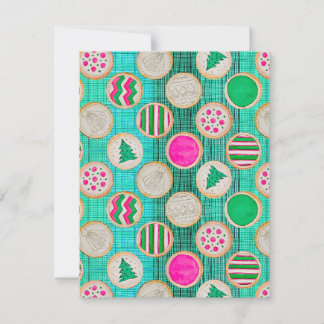 Cartes Pour Fêtes Annuelles Cookies de sucre peints à la main festifs sur fond