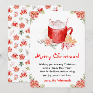Cartes Pour Fêtes Annuelles Cookies de vacances et cacao rouge Joyeux Noël