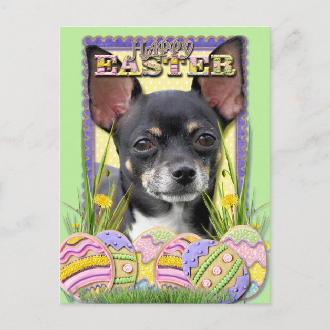 Cartes Pour Fêtes Annuelles Cookies d'oeufs de Pâques - Chihuahua (Devant)