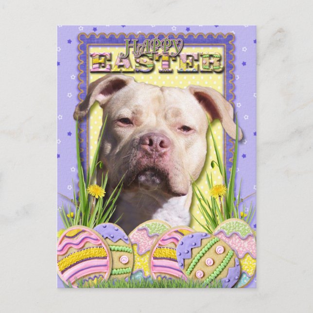 Cartes Pour Fêtes Annuelles Cookies d'oeufs de Pâques - Pitbull - JerseyGirl (Devant)