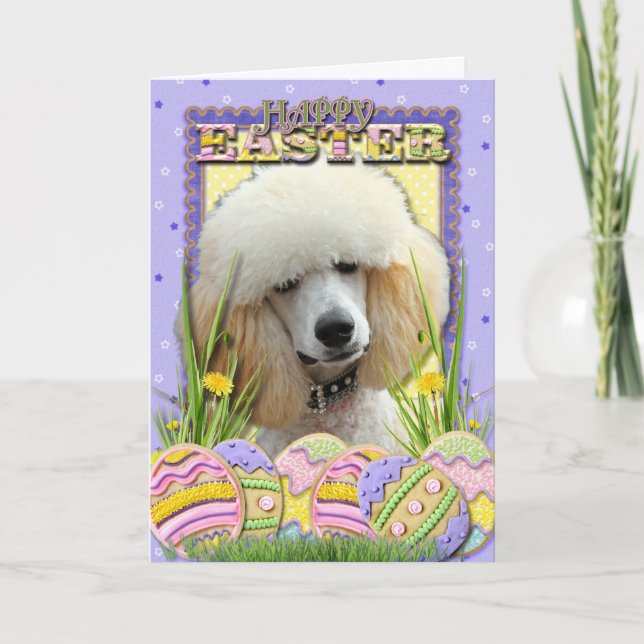 Cartes Pour Fêtes Annuelles Cookies d'oeufs de Pâques - Poodle - Apricot (Devant)