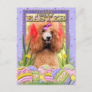 Cartes Pour Fêtes Annuelles Cookies d'oeufs de Pâques - Poodle - Rouge