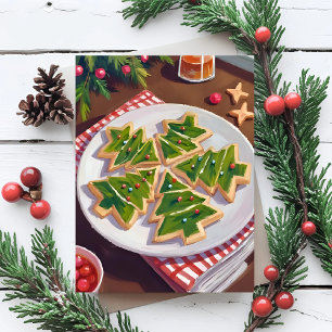 Cartes Pour Fêtes Annuelles Cookies en forme de sapin de Noël