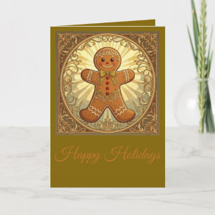 Cartes Pour Fêtes Annuelles Cookies en pain d'épices de style vintage