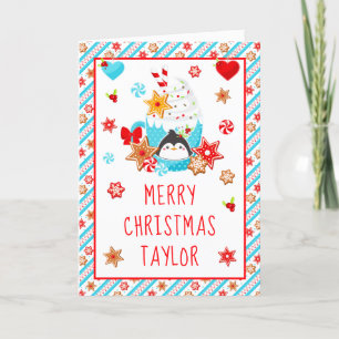 Cartes Pour Fêtes Annuelles Cookies et cacao Bleu Joyer Noël
