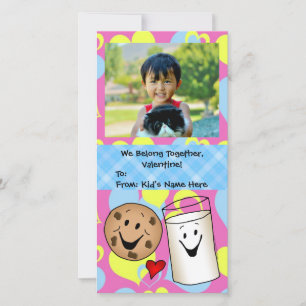 Cartes Pour Fêtes Annuelles Cookies et Lait Ensemble Petits enfants Valentine