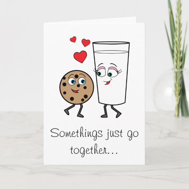 Cartes Pour Fêtes Annuelles Cookies et lait Valentine (Devant)