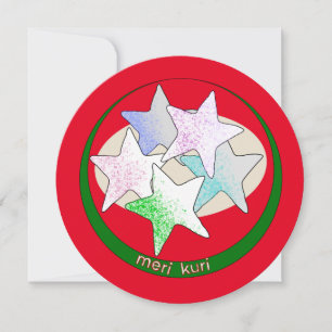 Cartes Pour Fêtes Annuelles Cookies étoilés japonais à Noël rond