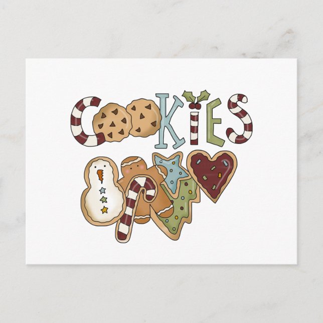 Cartes Pour Fêtes Annuelles Cookies pour Père Noël Tshirts et cadeaux (Devant)