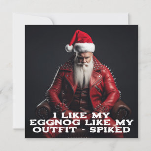 Cartes Pour Fêtes Annuelles Cool Badass Père Noël - Eggnog Spiked