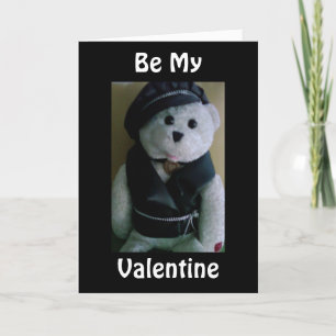 CARTES POUR FÊTES ANNUELLES "COOL BIKER BEAR" SAYS "BE MY VALENTINE"
