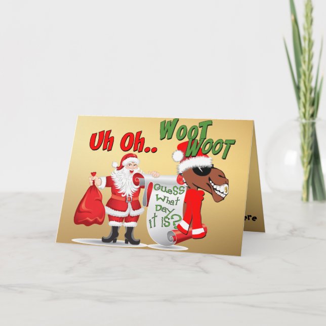 Cartes Pour Fêtes Annuelles Cool Camel Hump Jour de Noël Or (Devant)