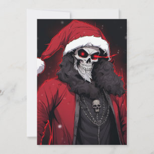 Cartes Pour Fêtes Annuelles Cool Déplaisant Anime Cartoon Père Noël Skull Zomb