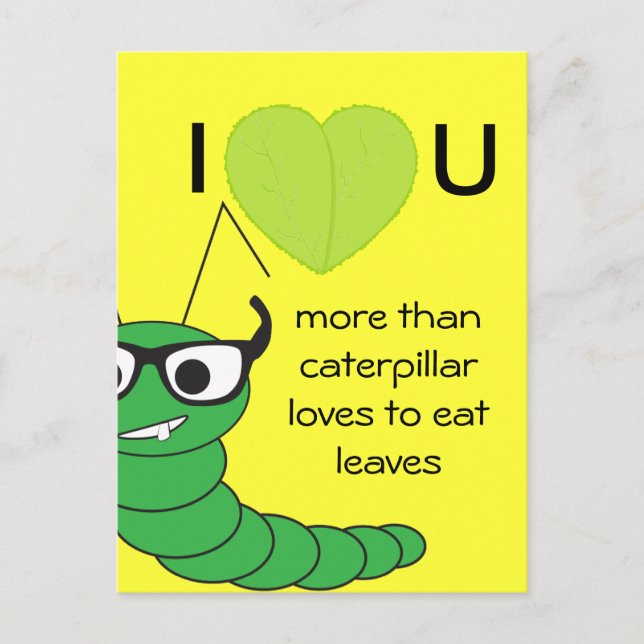 Cartes Pour Fêtes Annuelles Cool drôle de chenille nerveuse Saint Valentin (Devant)