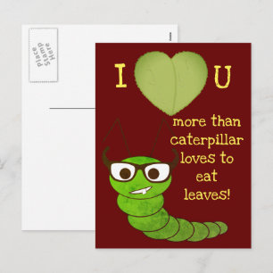 Cartes Pour Fêtes Annuelles Cool drôle nerdy jolie chenille Saint Valentin