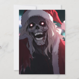 Cartes Pour Fêtes Annuelles Cool Effrayant Crâne Déplaisant Père Noël Noël Noë