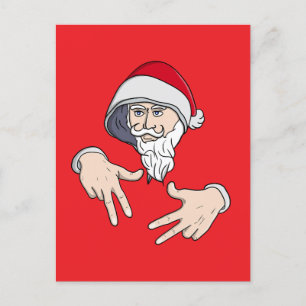 Cartes Pour Fêtes Annuelles Cool Gangsta Hip hop Rap de la main Père Noël