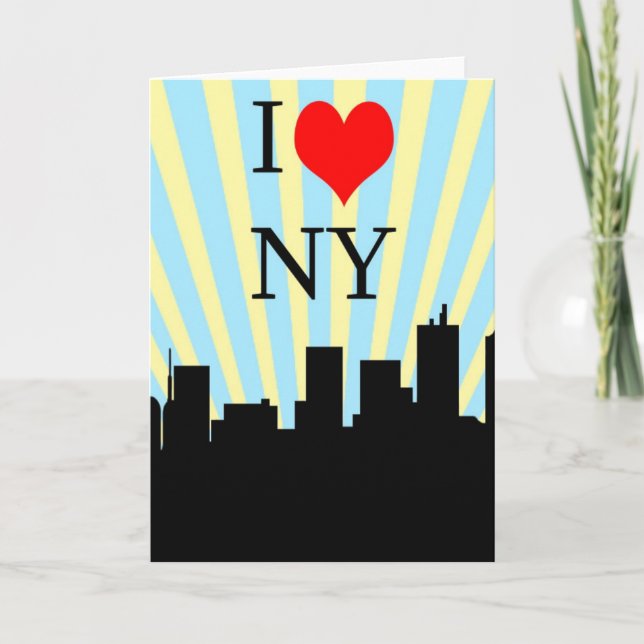Cartes Pour Fêtes Annuelles Cool I Love Heart New York Design (Devant)