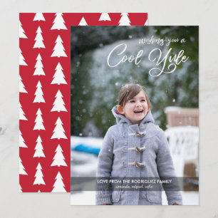 Cartes Pour Fêtes Annuelles Cool moderne Yule Script Photo personnalisée Noël