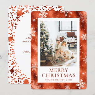 Cartes Pour Fêtes Annuelles Copier Joyeux Noël Flocon de neige Photo