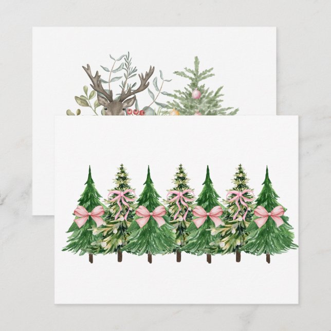 Cartes Pour Fêtes Annuelles Coquette Arbre de Noël, Sensibilisation au cancer  (Devant / Derrière)