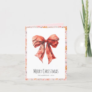 Cartes Pour Fêtes Annuelles Coquette Bow rose Photo de Noël