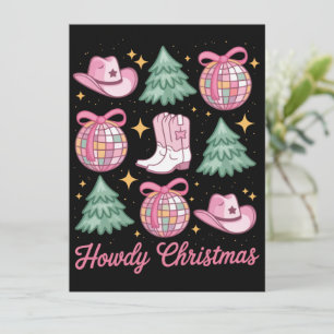 Cartes Pour Fêtes Annuelles Coquette de Noël occidentale Bottes chapeau girly 