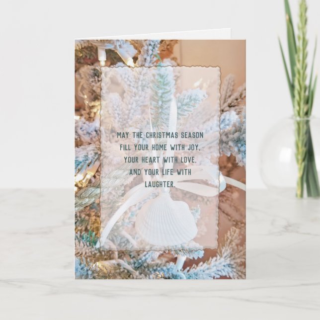 Cartes Pour Fêtes Annuelles coquillage ornement de Noël dans le cadre (Devant)