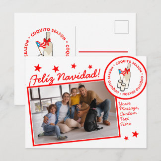 Cartes Pour Fêtes Annuelles Coquito Season Bottle Custom Photo Text