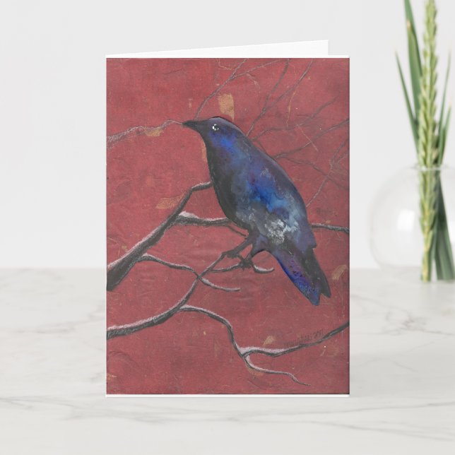 Cartes Pour Fêtes Annuelles Corbeau de minuit (Devant)