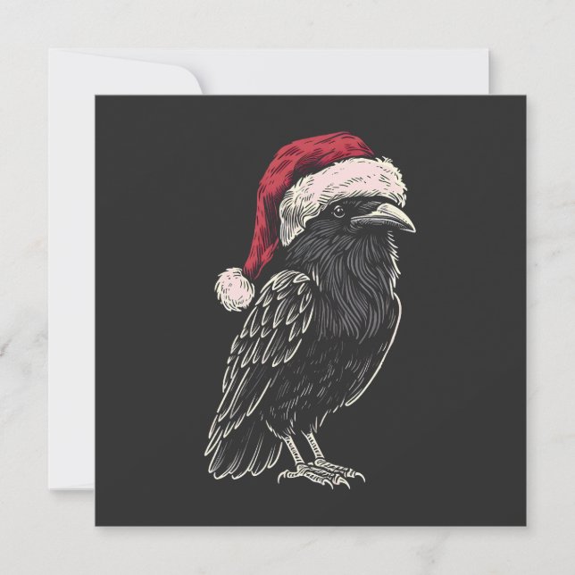Cartes Pour Fêtes Annuelles Corbeau de Noël (Devant)