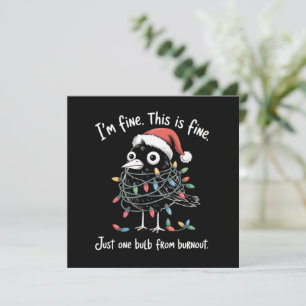 Cartes Pour Fêtes Annuelles Corbeau de Noël drôle Je vais bien Burnout Sarcast