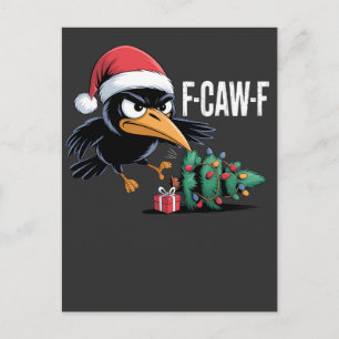 Cartes Pour Fêtes Annuelles Corbeau F-caw-f Arbre de Noël Corbeau de Noël