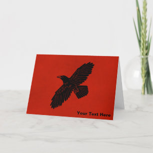 Cartes Pour Fêtes Annuelles Corbeau rouge
