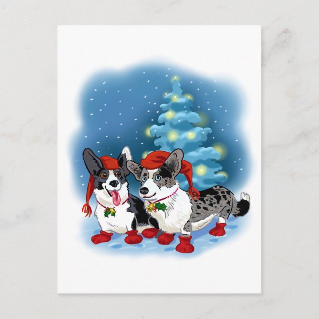 CARTES POUR FÊTES ANNUELLES CORGI CHRISTMAS (Devant)