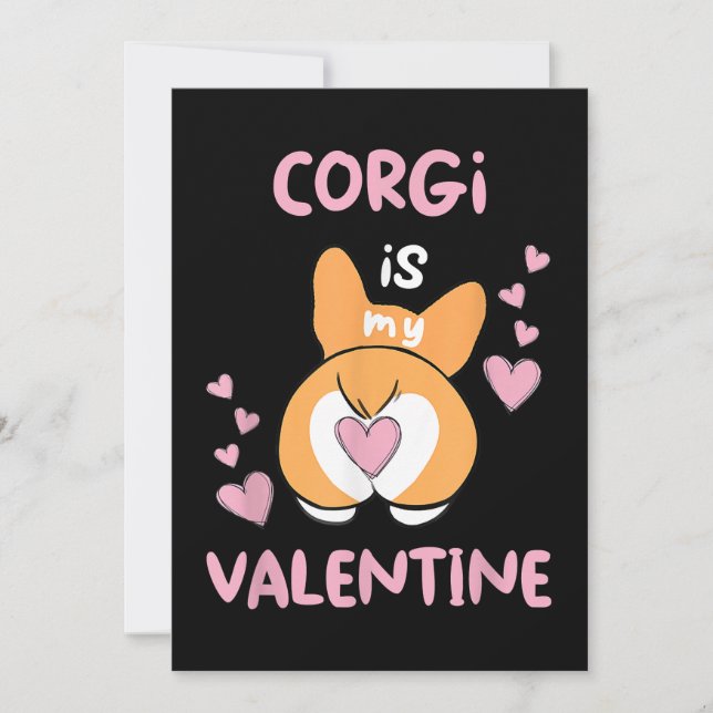 Cartes Pour Fêtes Annuelles Corgi est ma Saint Valentin (Devant)