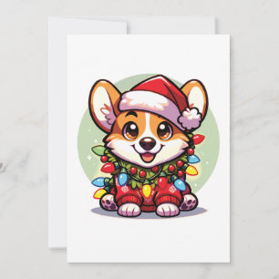 Cartes Pour Fêtes Annuelles Corgi Joyeux Noël Animaux d'hiver Joli Corgis