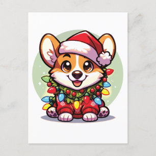 Cartes Pour Fêtes Annuelles Corgi Joyeux Noël Animaux d'hiver Joli Corgis