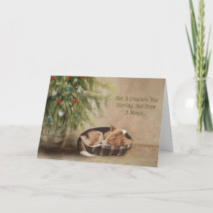 Cartes Pour Fêtes Annuelles Corgi sleeping