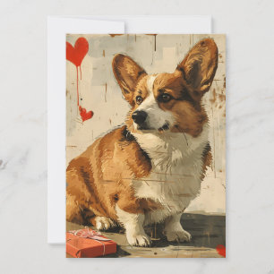 Cartes Pour Fêtes Annuelles Corgi vintage pour la Saint-Valentin