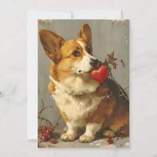 Cartes Pour Fêtes Annuelles Corgi vintage pour la Saint-Valentin