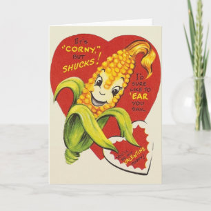 Cartes Pour Fêtes Annuelles Corn anthropomorphique vintage Valentine
