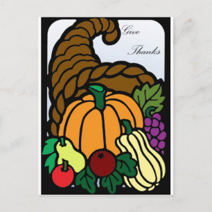 Cartes Pour Fêtes Annuelles Corne d'abondance de thanksgiving